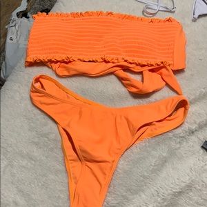Bright orange top and bottom set